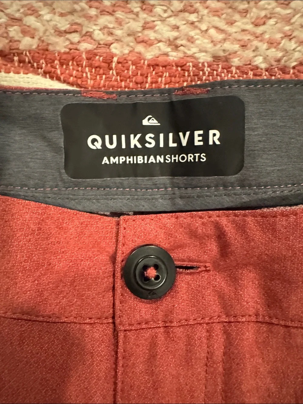 Quiksilver Rust Red Amphibian Shorts with Gray Waistband